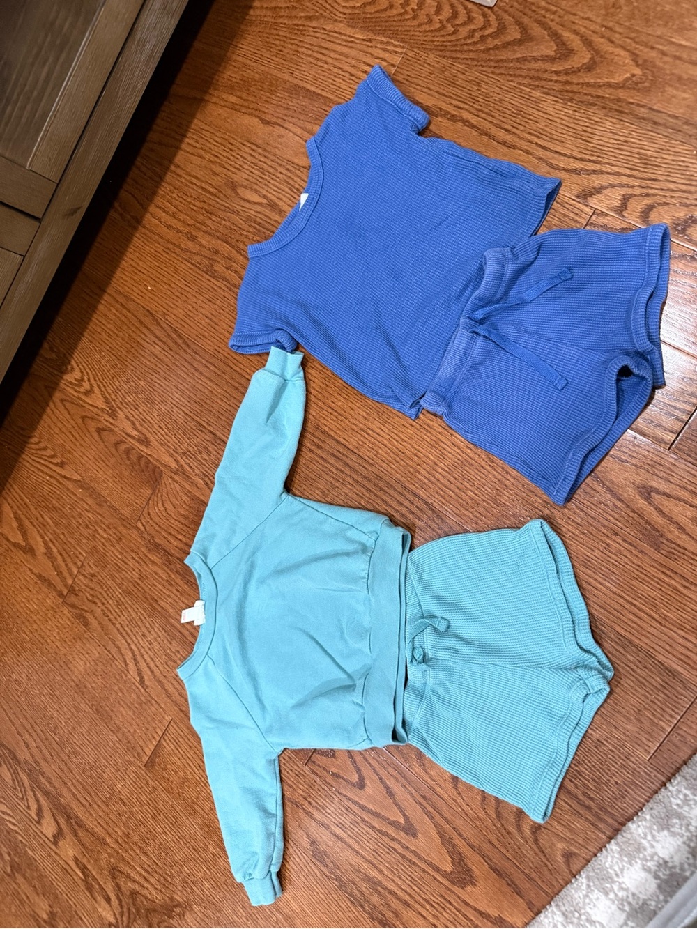 Kids Ribbed Two-Piece Tops & Shorts Set - Blue & Light Blue Cat and Jack 6-9m